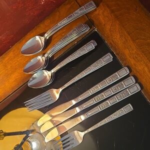 Vtg-Rare-LC Lifetime Stainless Korea Silver Leaves Flatware - 20pc Replacements